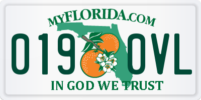 FL license plate 0190VL