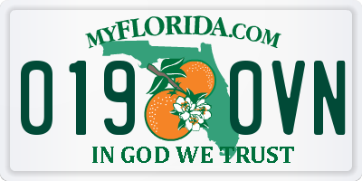FL license plate 0190VN