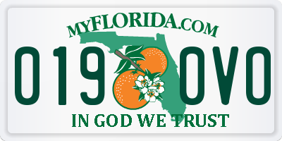 FL license plate 0190VO