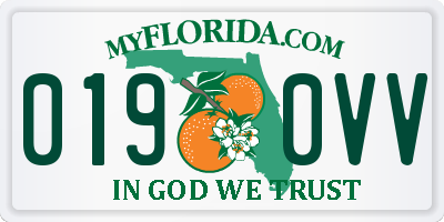 FL license plate 0190VV