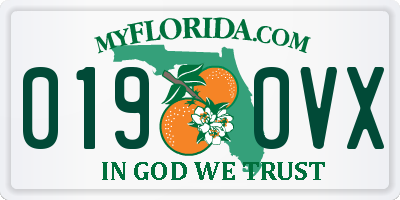 FL license plate 0190VX