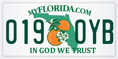 FL license plate 0190YB