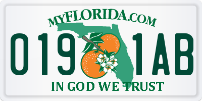 FL license plate 0191AB