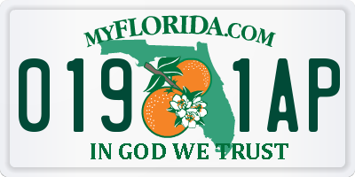 FL license plate 0191AP