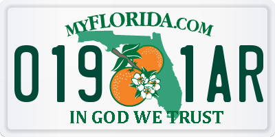 FL license plate 0191AR