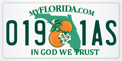 FL license plate 0191AS