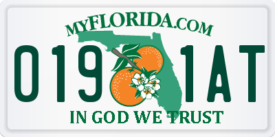 FL license plate 0191AT