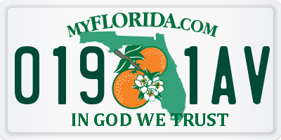 FL license plate 0191AV