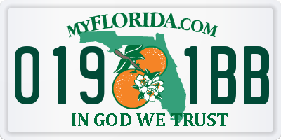 FL license plate 0191BB