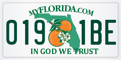 FL license plate 0191BE