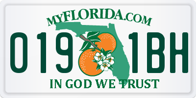 FL license plate 0191BH