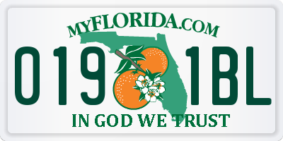 FL license plate 0191BL