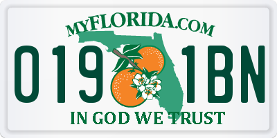 FL license plate 0191BN