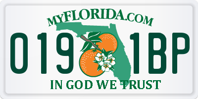 FL license plate 0191BP