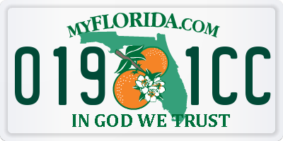 FL license plate 0191CC