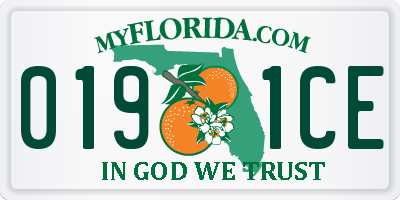 FL license plate 0191CE