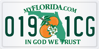 FL license plate 0191CG