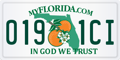 FL license plate 0191CI