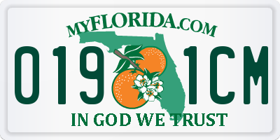FL license plate 0191CM