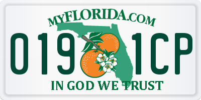 FL license plate 0191CP