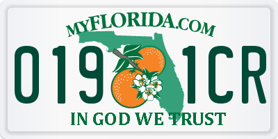 FL license plate 0191CR