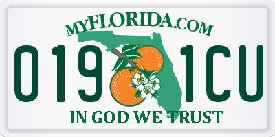 FL license plate 0191CU