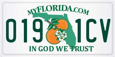 FL license plate 0191CV