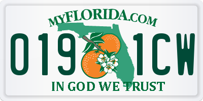 FL license plate 0191CW