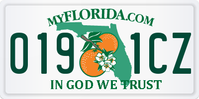 FL license plate 0191CZ