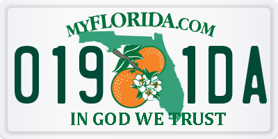 FL license plate 0191DA