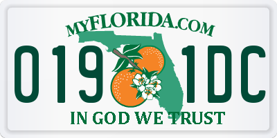 FL license plate 0191DC