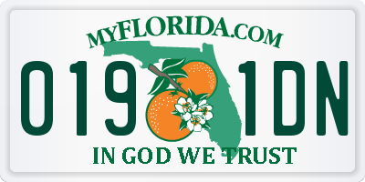 FL license plate 0191DN