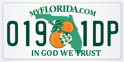 FL license plate 0191DP