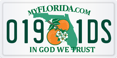 FL license plate 0191DS