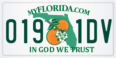 FL license plate 0191DV