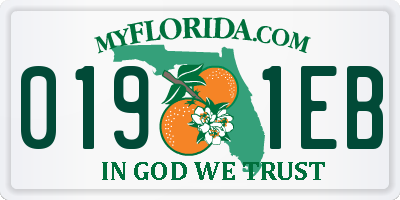 FL license plate 0191EB