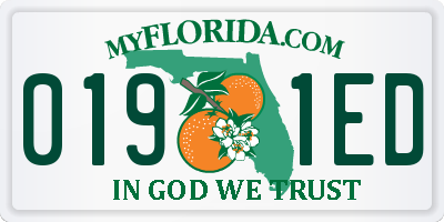 FL license plate 0191ED