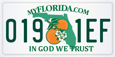 FL license plate 0191EF