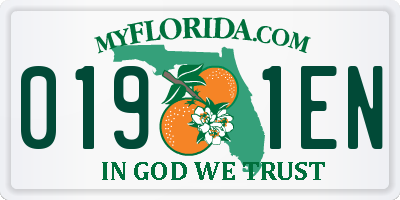 FL license plate 0191EN