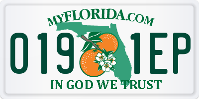 FL license plate 0191EP