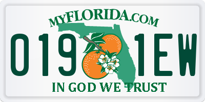 FL license plate 0191EW