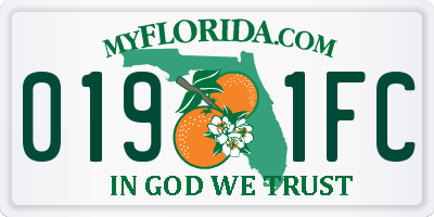 FL license plate 0191FC