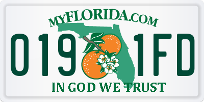 FL license plate 0191FD
