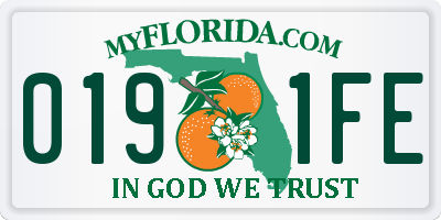 FL license plate 0191FE