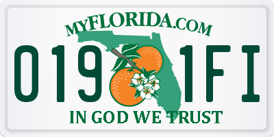FL license plate 0191FI