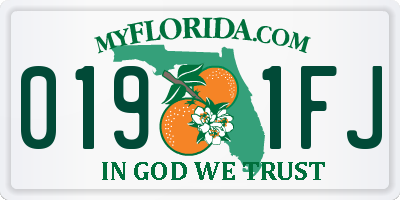 FL license plate 0191FJ