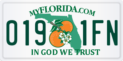 FL license plate 0191FN