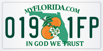 FL license plate 0191FP