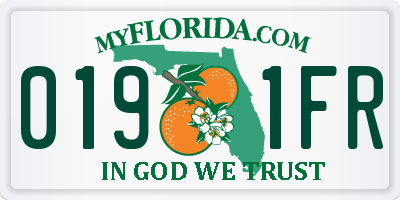 FL license plate 0191FR