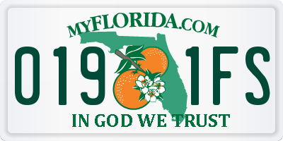 FL license plate 0191FS